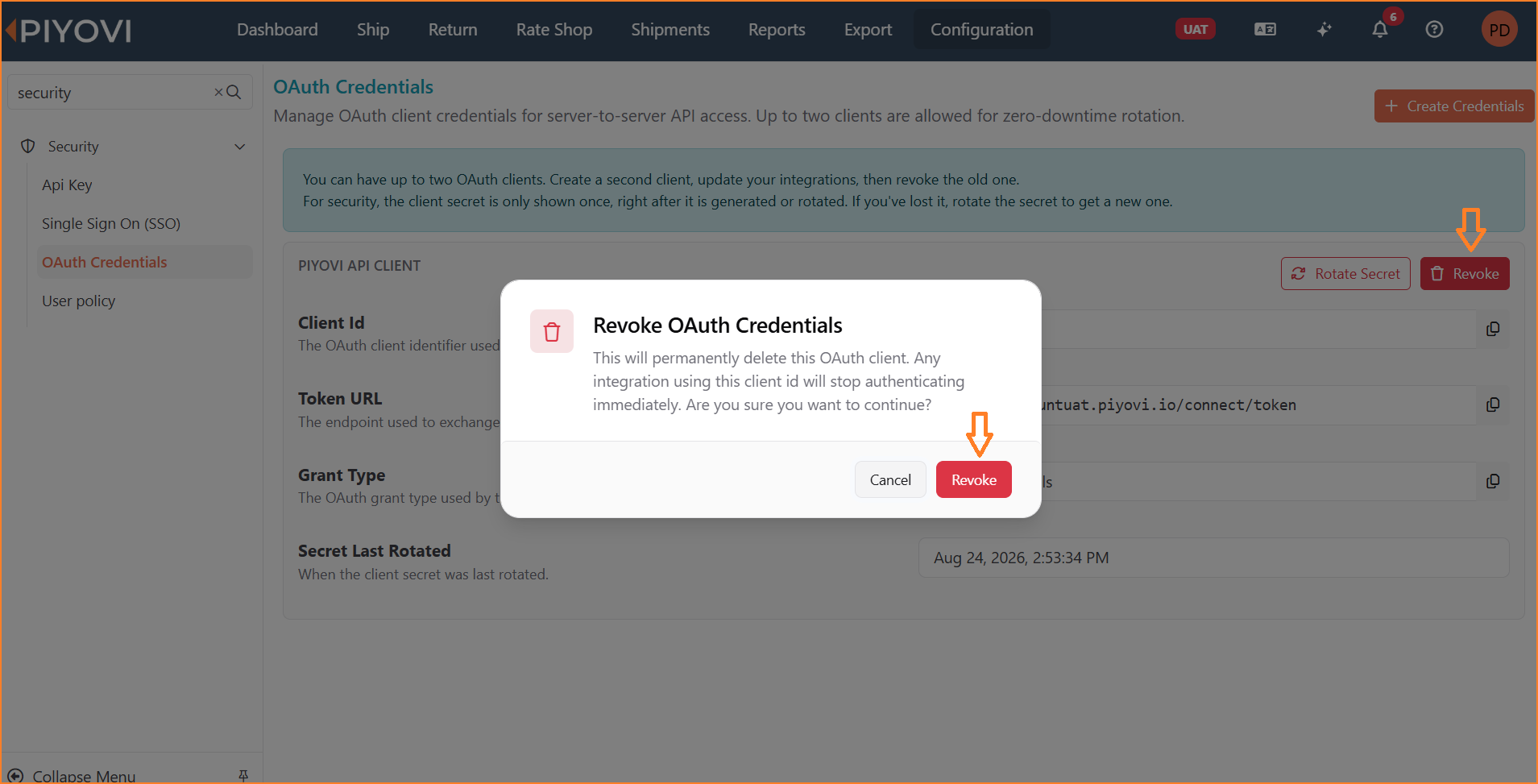 Revoke OAuth Credentials confirmation dialog.png